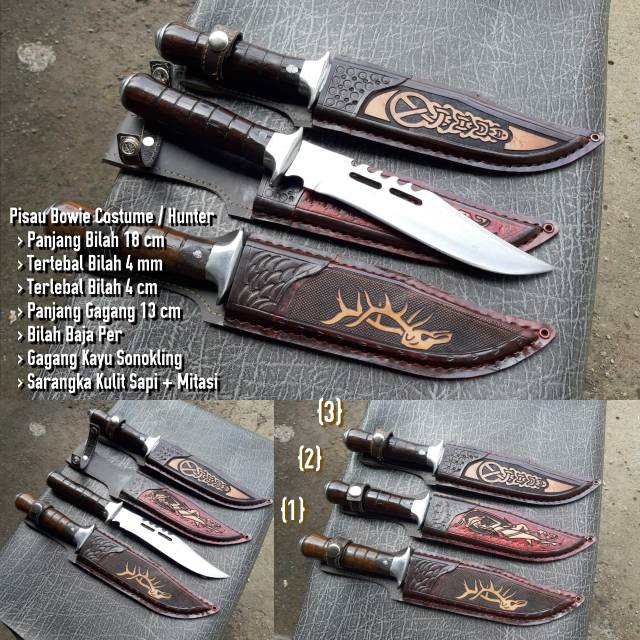 Pisau Bowie Custom Sangkur Komando