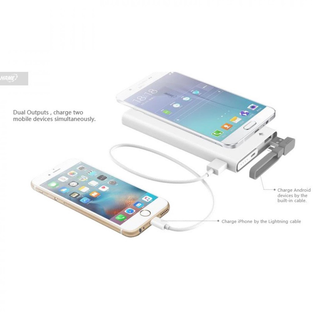 Hame QC1 Power Bank 2 Port 10000mAh Qualcomm Quick Charge 2.0