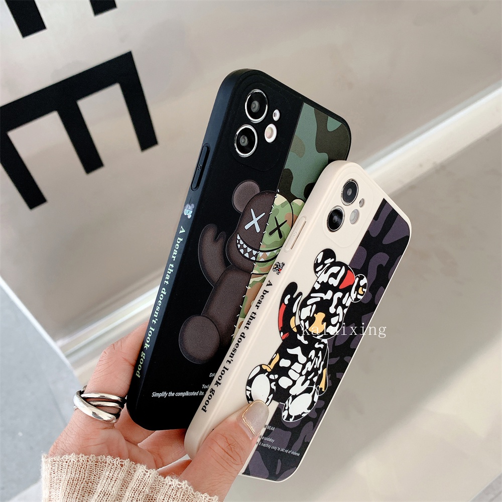 Casing Motif Camo Untuk iPhone 13 mini 13 12 11 ProMax Xs Max 7Plus 8Plus