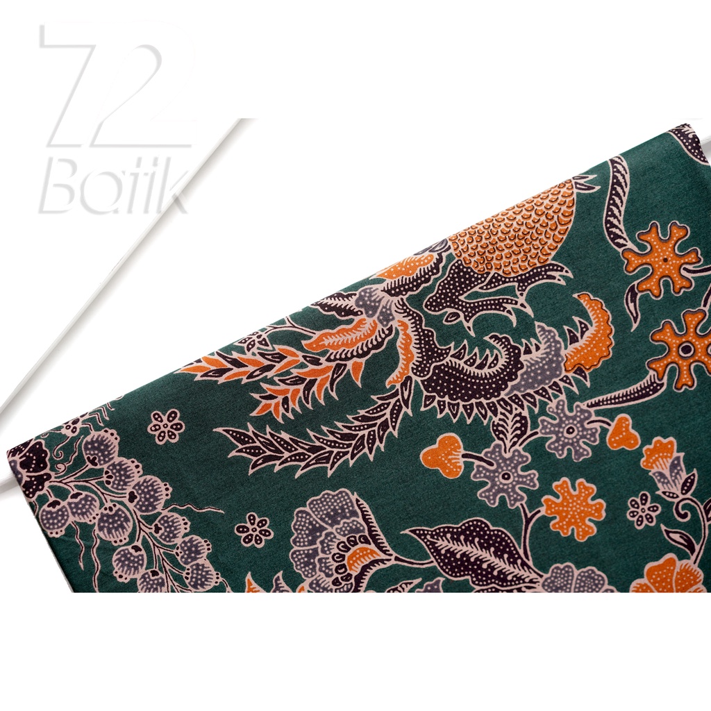 BAHAN BATIK PREMIUM Katun Motif Tresno Asih Warna Hijau Ijo Orange Hitam 729098 Cap 72 Jarik Jarit Samping Kebat Panjang Batik Katun Modern Premium Bahan Seragam Batik Pernikahan Kantor Keluarga Murah Kamen Jadi Batik Bali Lembaran