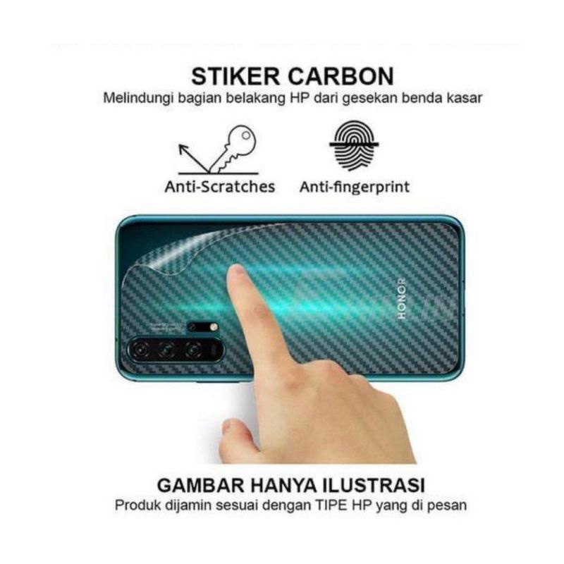 Skin Carbon Garskin Anti Gores Belakang Xiaomi Redmi 4x 5x 5 5Plus 5A 9 9A 9T S2 6 6A 6Pro