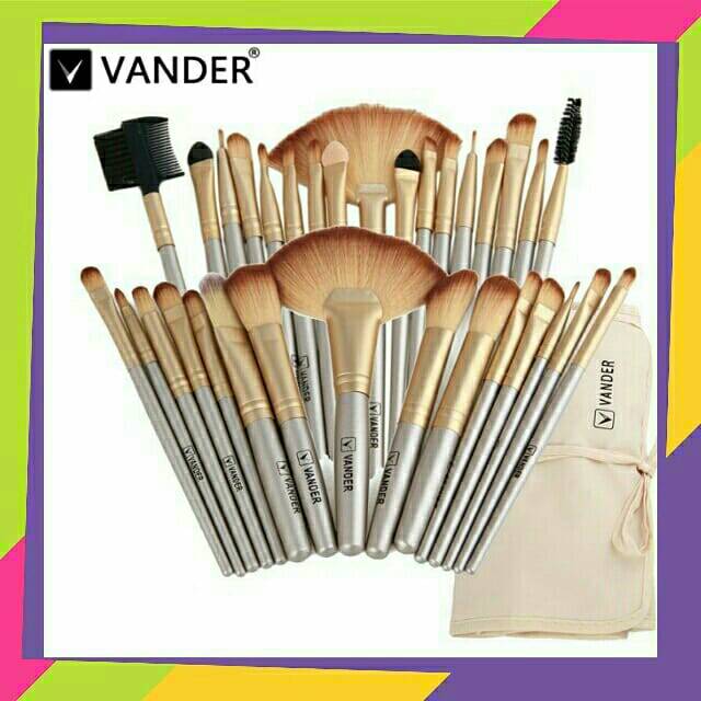 32pcs Vander Brush Set Kuas Make Up (Pink/Purple/Black)