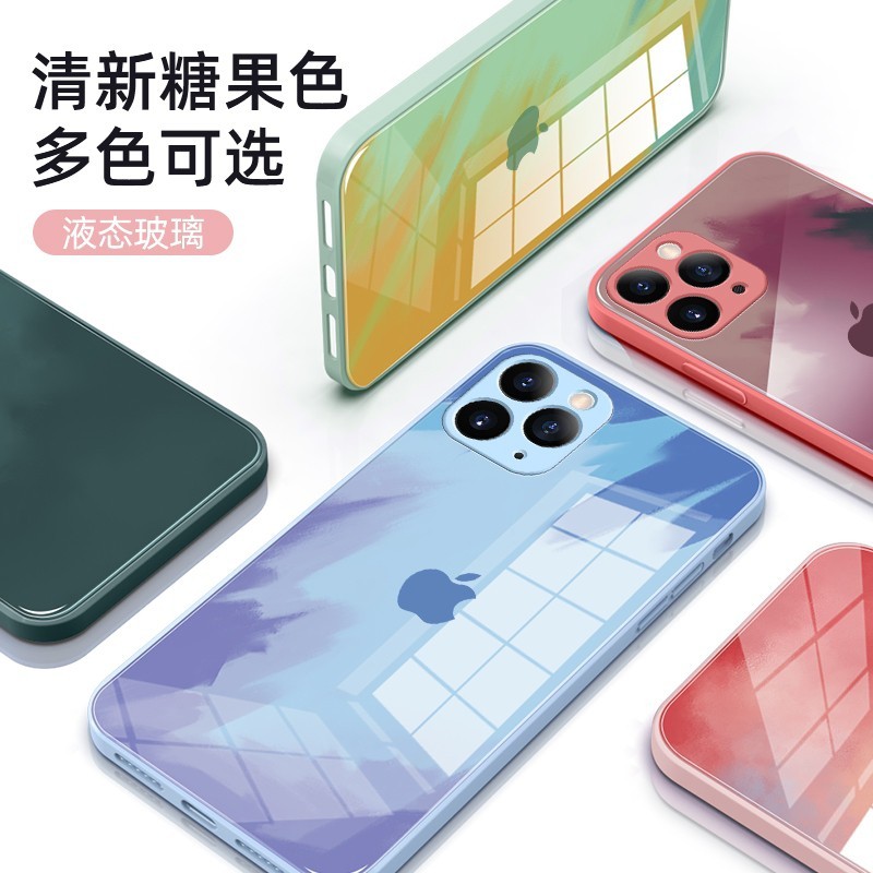 SOFT CASE CASING SILICONE FOR IPHONE 6 6g 6S 6PLUS 7 7PLUS 8 8PLUS SOFTCASE WITH LOGO TEMPERED GLASS