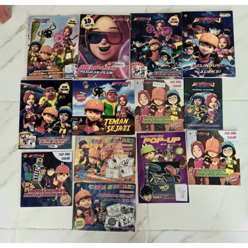 BUKU ANAK TK PAUD | BOBOIBOY GALAXY MEWARNAI MENGUNTING MENEMPEL | JUDUL ADA DI DESKRIPSI