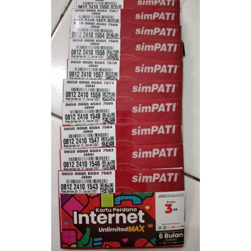 PERDANA 3 GB + 4 GB UNLIMITED MAX TELKOMSEL 65 KOTA