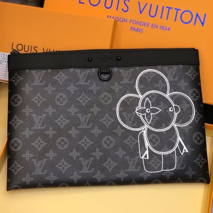 Pochette apolo vivienne eclipse black / clutch LV mirror quality
