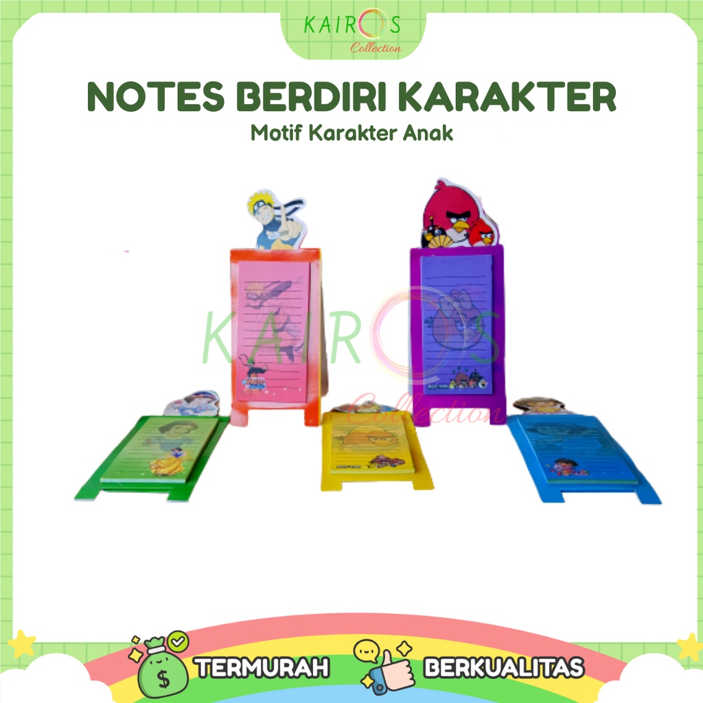 Notes Berdiri Karakter Kartun - Notes Karakter Anak