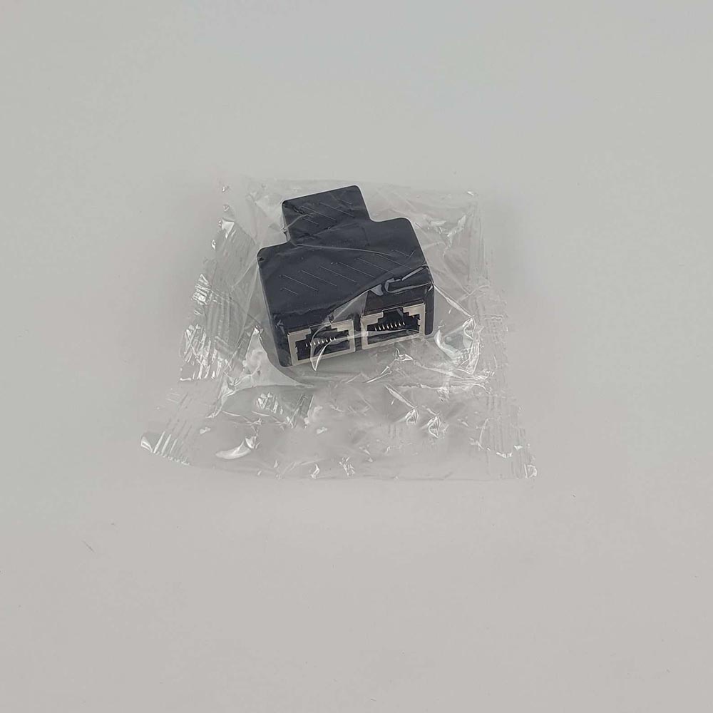 RJ45 LAN Ethernet Network Connector Splitter 1 to 2 - DN0190 - Black