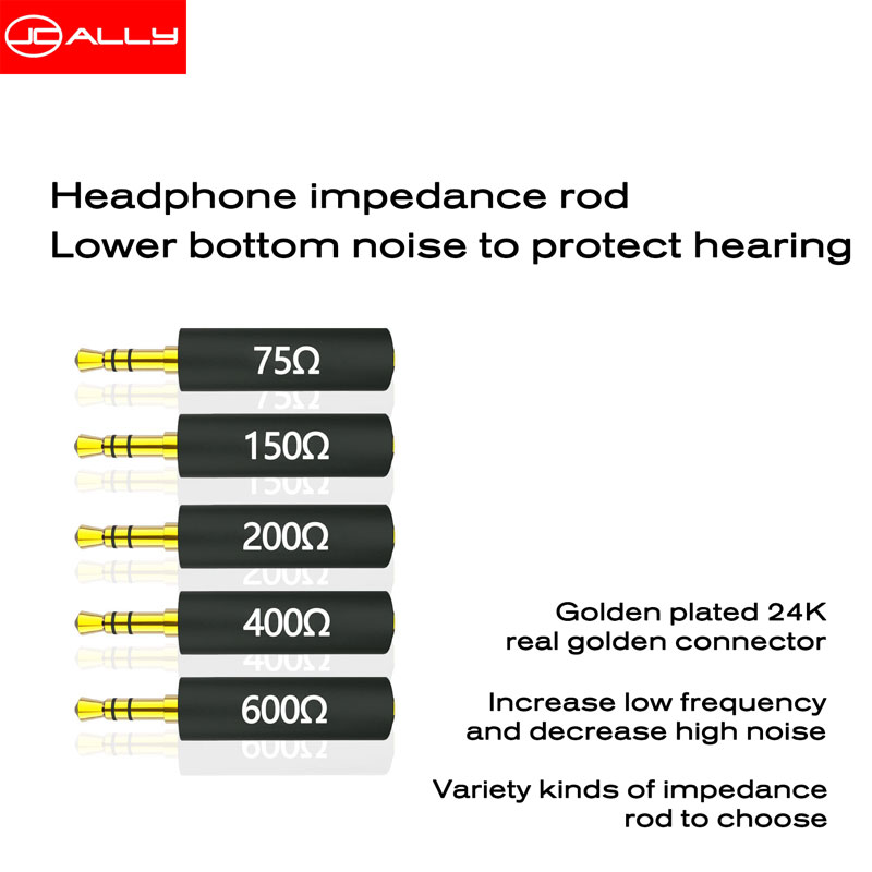 Jcally Adapter Konduktor Earbuds Jc Impedansi Plug 75ohm 150 200 400 600 ohm Peredam Kebisingan