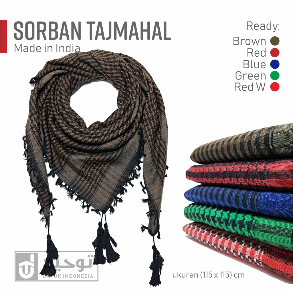 Sorban Shemagh Tajmahal Tactical Slayer Coklat Hitam/Sorban Tenun/Oleh-oleh Haji Umroh