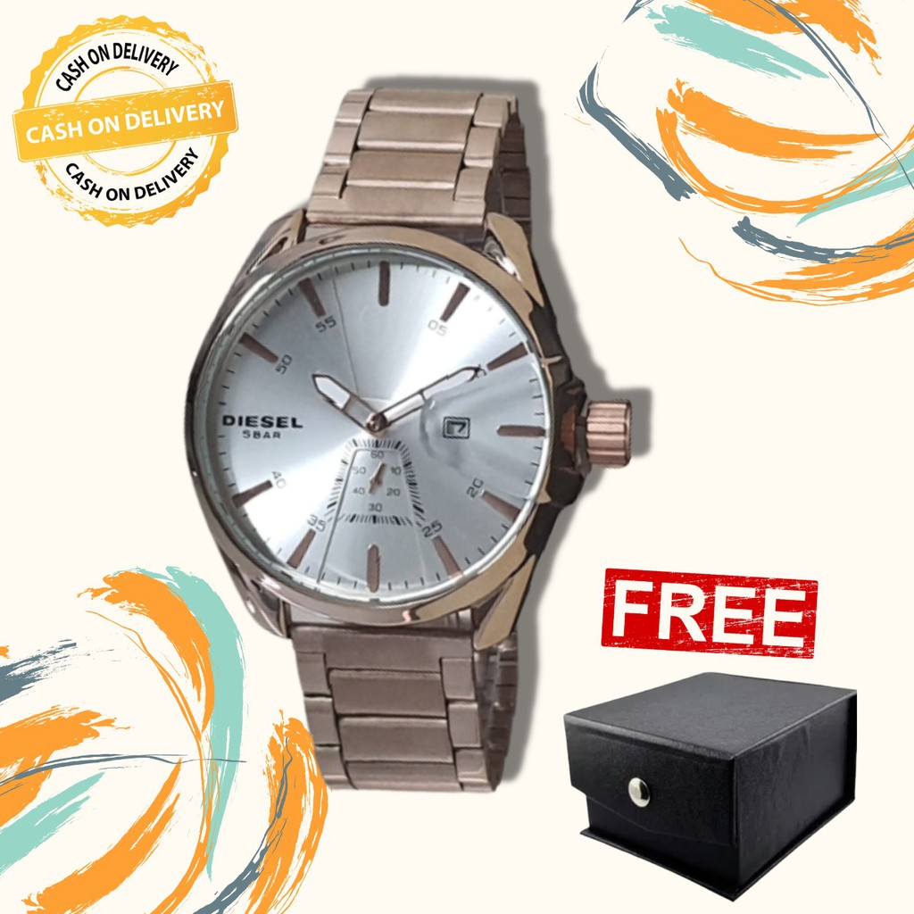 JAM TANGAN FOR MEN TANGGAL DAN DETIK BAWAH AKTIF - FREE BOX