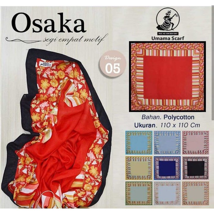 TERBARU Kerudung Umama Osaka Motif Segi Empat Hijab Jilbab