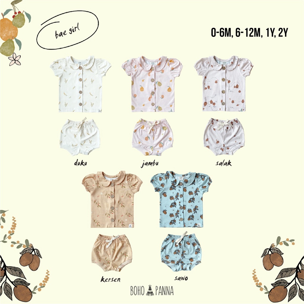 Baju Bayi Setelan Anak Perempuan Newborn 6 Bulan 1-2 Tahun Bohopanna Bae Girl