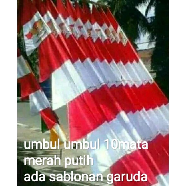 Umbul umbul 10 mata merah putih - Bendera umbul-umbul - Sablon garuda