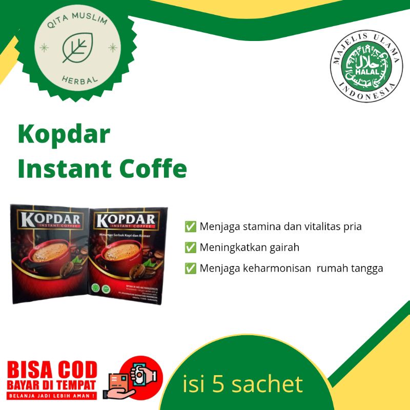 

Kopi Instant Kopdar Isi 5 sachet || Minuman serbuk kopi dan krimer