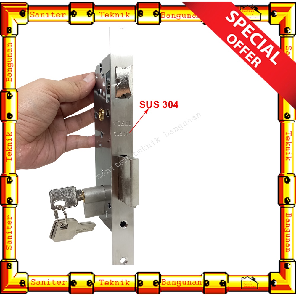 Body Kunci Pintu Lidah Stainless Steel SUS 304 Vezel Bodi Lidah Gagang Pintu