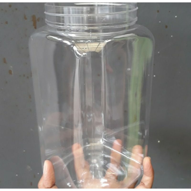 Toples kotak bening, toples cupang, 2 liter