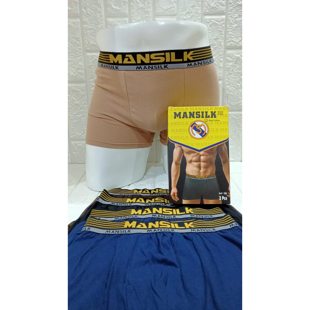 PROMO !!! 3 PCS BOXER PRIA || CELANA DALAM BOXER PRIA || BOXER MANSILK