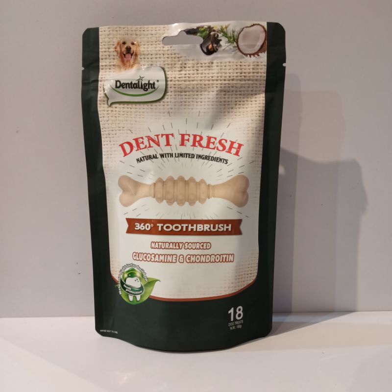 Dentalight Dent Fresh 360 Toothbrush isi 18pcs 150gr / Snack dental buat gigi