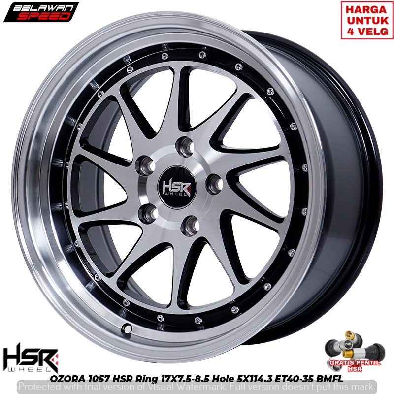 VELG MOBIL RACING RING 17 HSR OZORA PCD 5X114,3 UNTUK CIVIC BRV CAMRY CRV XPANDER INNOVA