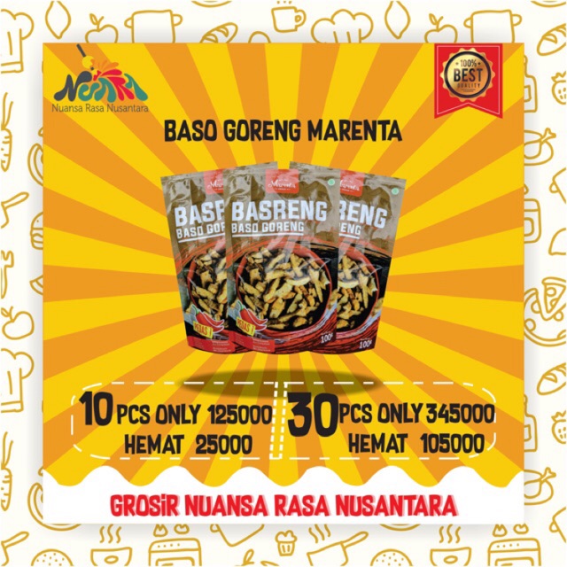 

[ PAKET GROSIR 10 PCS TERMURAH ] BASRENG Marenta Snack - Baso Goreng Bandung Snack Nikmat Lezat