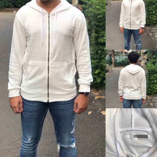 [[BISA COD]] Zipper hoodie white by aeropostale BERGARANSI Kode 794