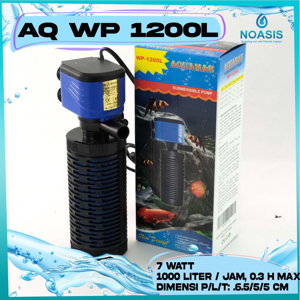 POMPA AIR AQUARIUM INTERNAL FILTER AQUAMAN -1200L SUMBERSIBLE 1200 L