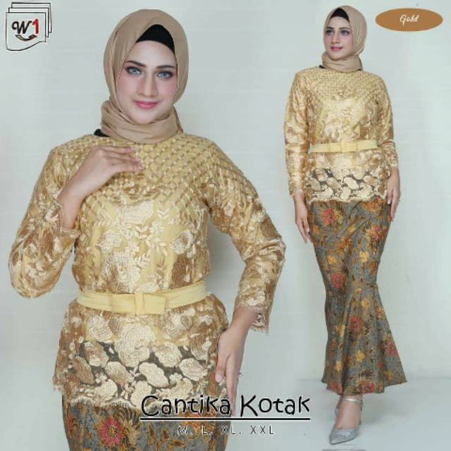 Kembali hadir / kebaya cantika kotak - kebaya modern terbaru - set kebaya tulle bordir import