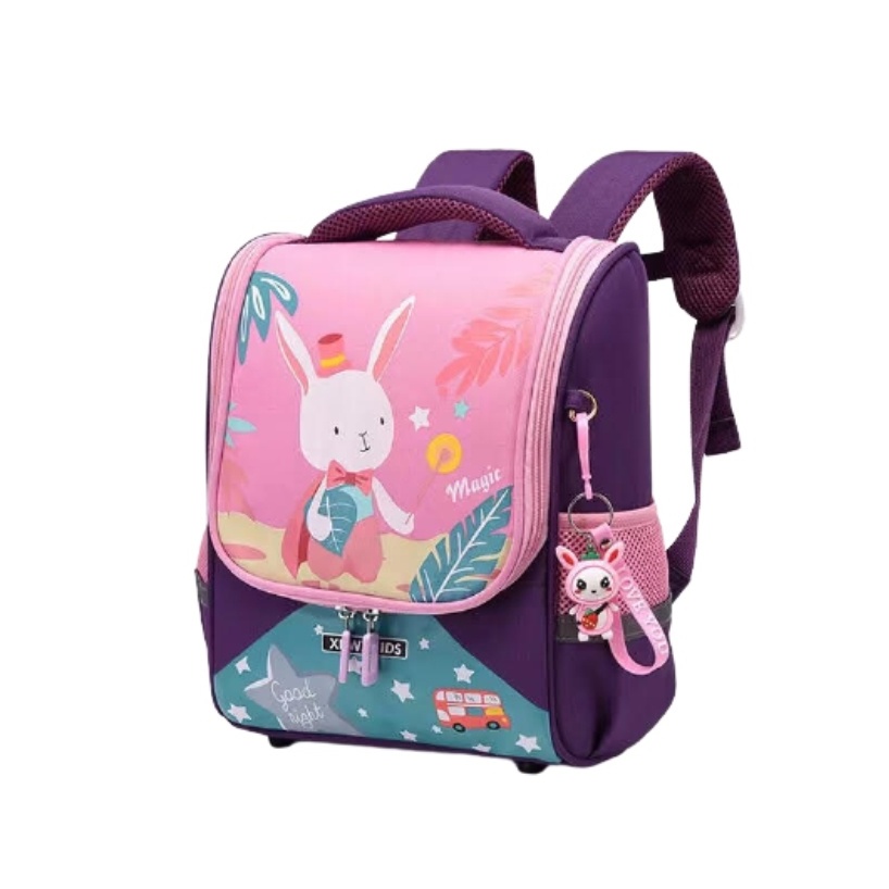 Skoola Tas Sekolah Anak Perempuan TK SD Ransel Kelinci Free Keychain - Rabbit Wonderland