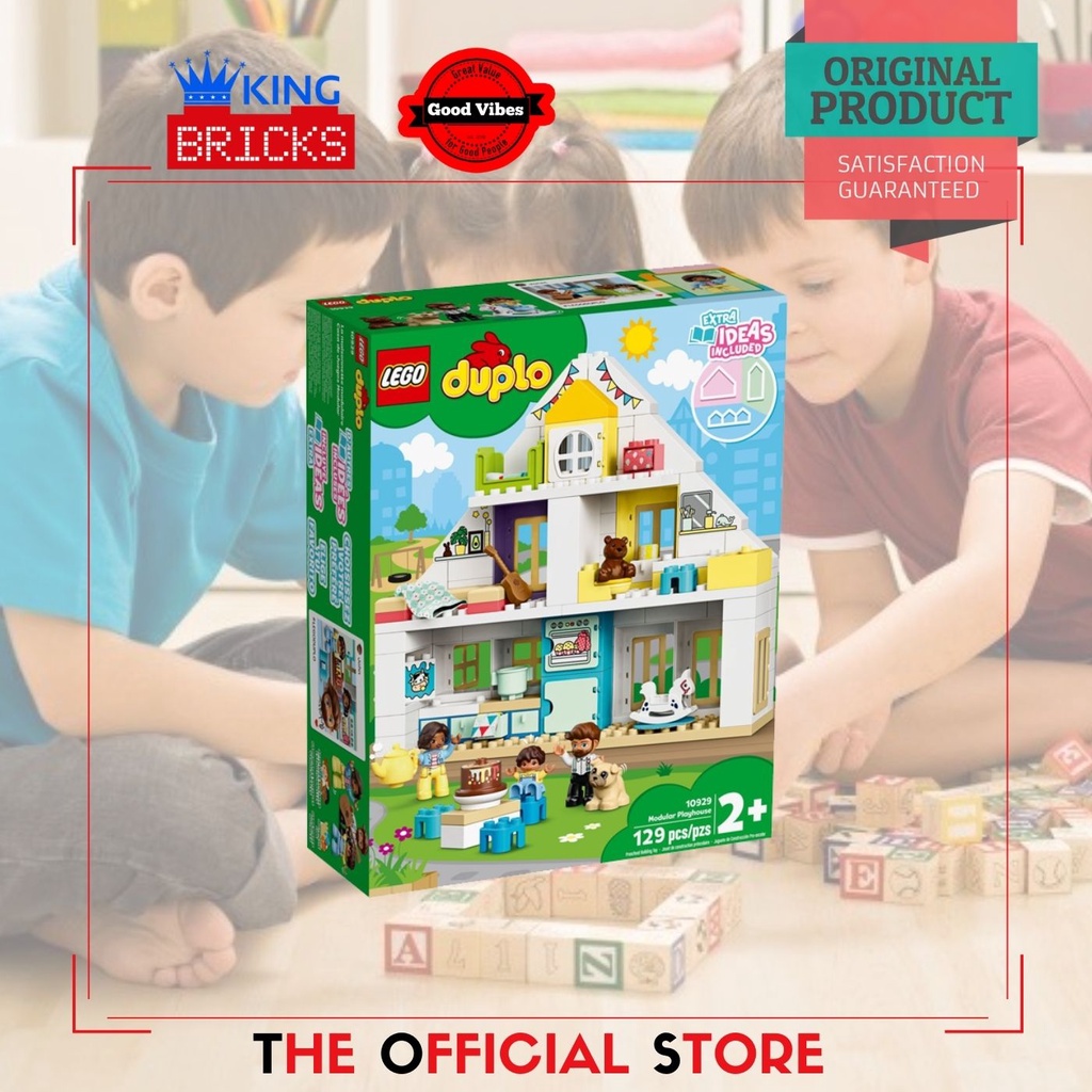 LEGO Original DUPLO 10929 Modular Playhouse - Mainan Anak Edukasi Lego Bayi Besar Lego Rumah Kreatif