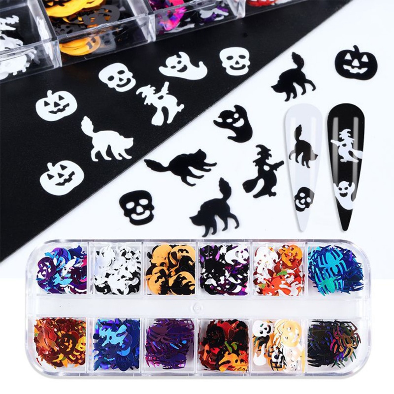 Siy Stiker Kuku Motif Halloween 3d Untuk Dekorasi Nail Art Diy