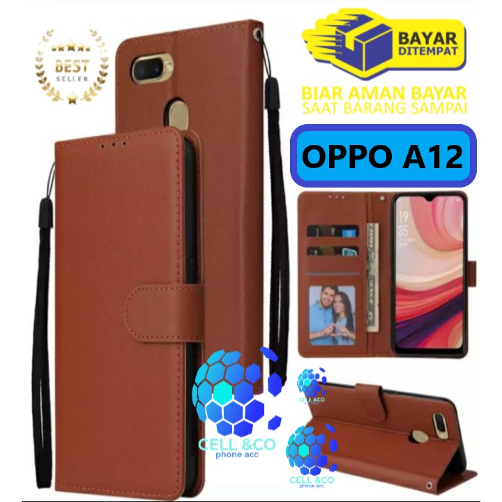 Flip cover OPPO A12 Flip case buka tutup kesing hp casing flip case leather wallet