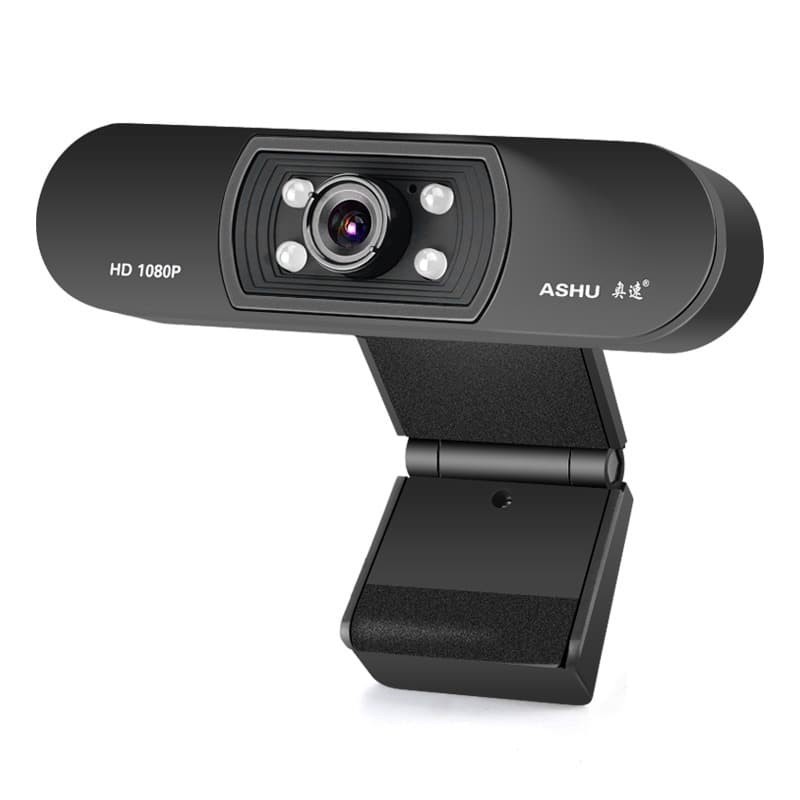 ASHU HD Webcam Desktop PC Laptop Video Confrence 1080P with Mic H800 - Black