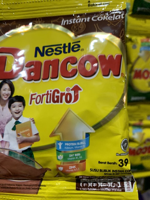 Susu Dancow COKLAT fortigro renceng 39gr x 10 sachet. 39 gram