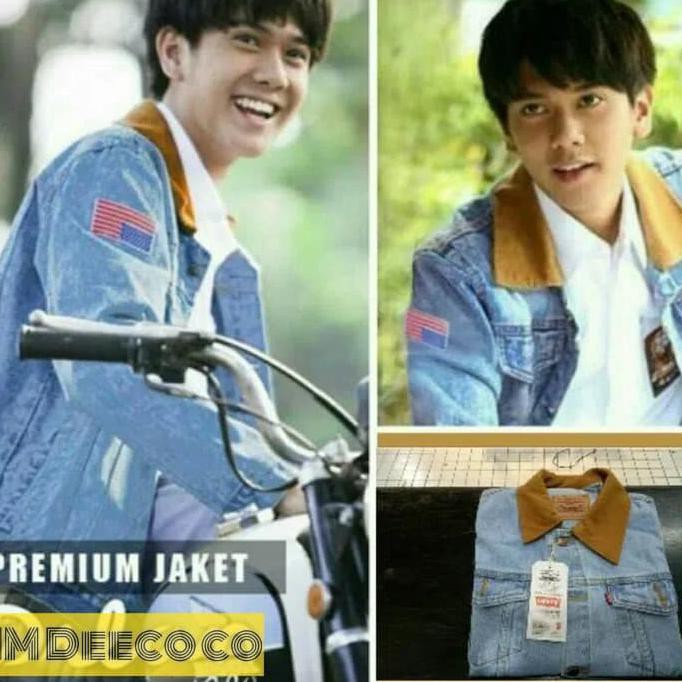 Hot Stuff Jaket Jeans Dilan Jaket Artis Jaket Cowok Denim - Dilan Bendera, M