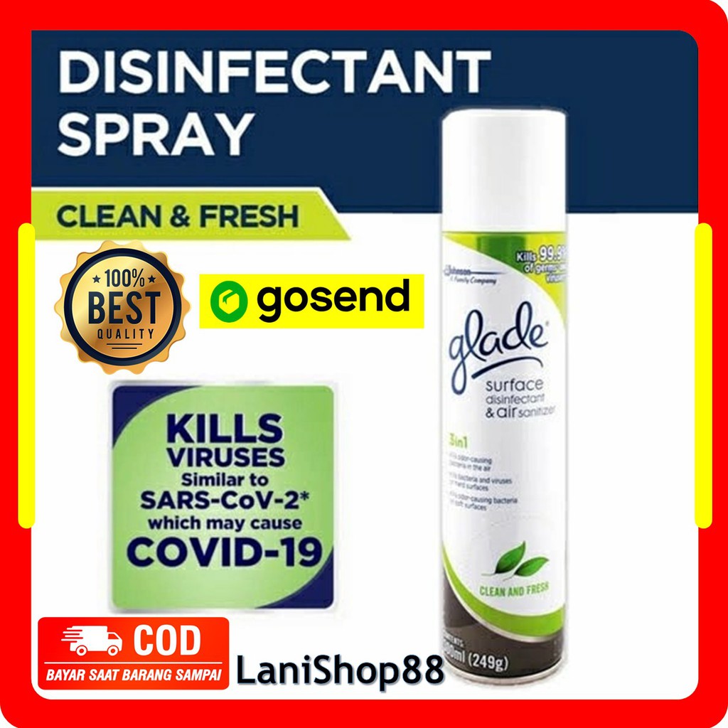 GLADE Disinfektan Disinfectant Disinfectan Spray Air Sanitizer 400ml 250ml 3 in 1
