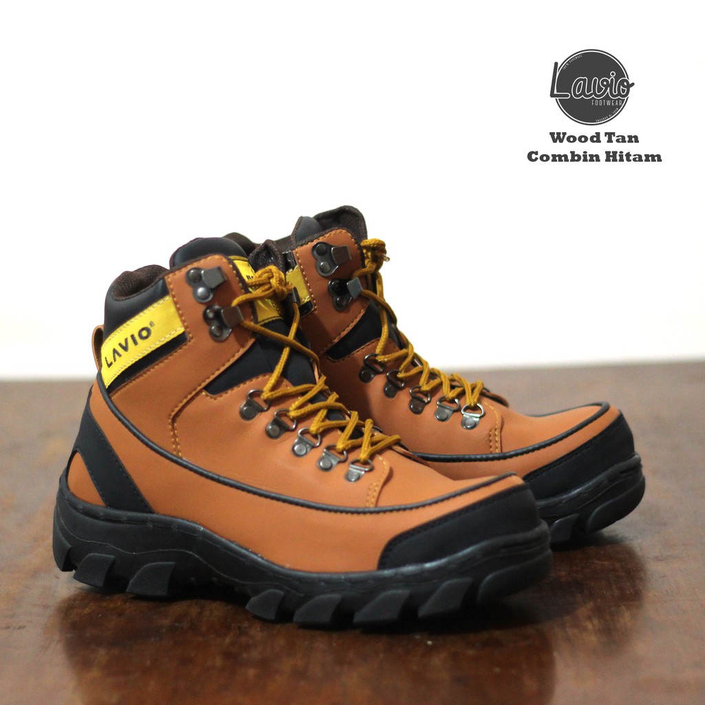 SEPATU SAFETY PRIA ORIGINAL SAFETY PROYEK UJUNG BESI LAVIO WOOD KERJA LAPANGAN OUTDOOR