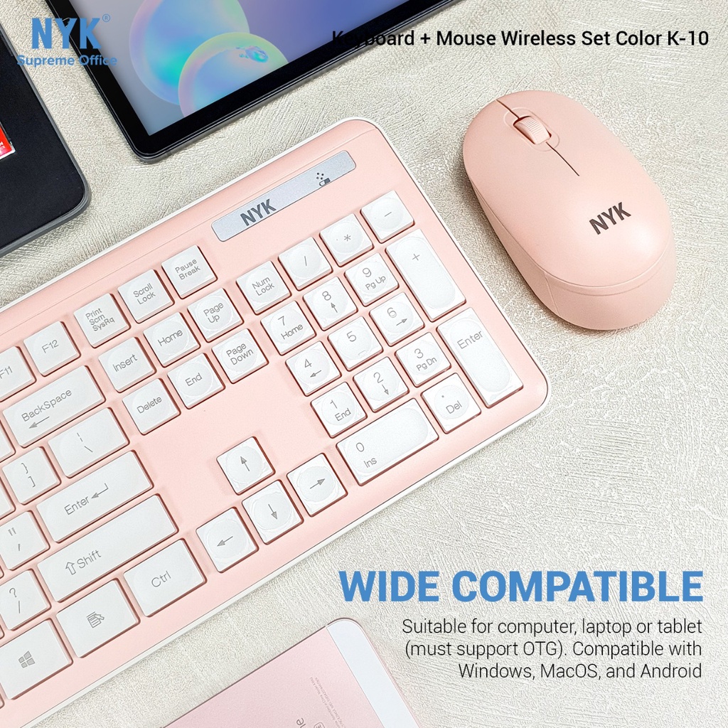 NYK Supreme K10 Wireless Keyboard and Mouse Combo 2.4Ghz