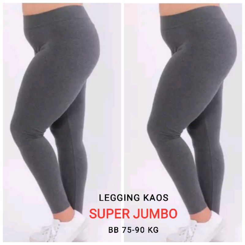 Legging Kaos SUPER JUMBO - Spandex Kaos Rayon Tebal Adem Elastis - Celamis Murah - Nyaman Dipakai