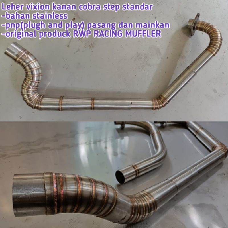 Leher header pipa knalpot vixion kanan cobra step standar knalpot vixion new vixion old