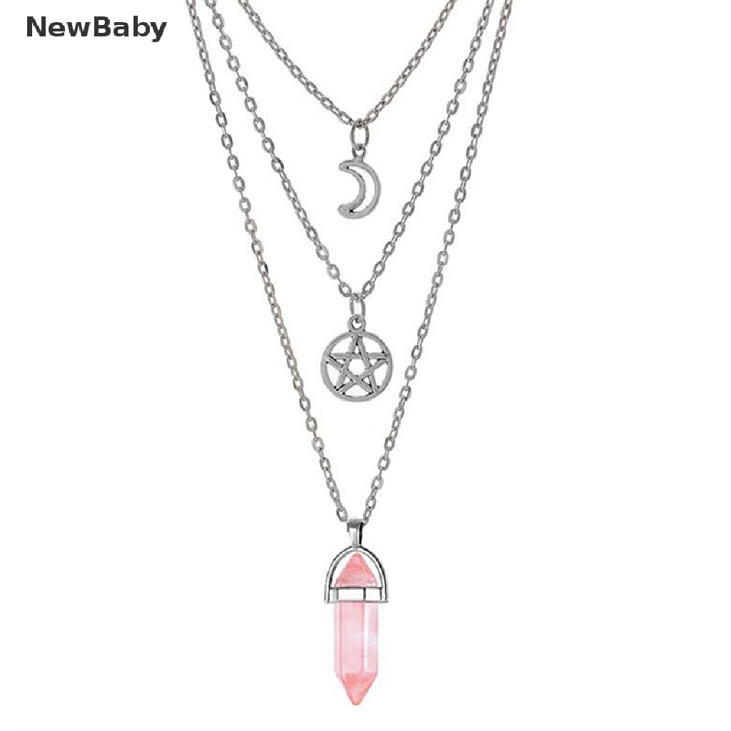 Kalung Liontin Batu Chakra Bintang Pentagram Gaya Vintage Untuk Wanita