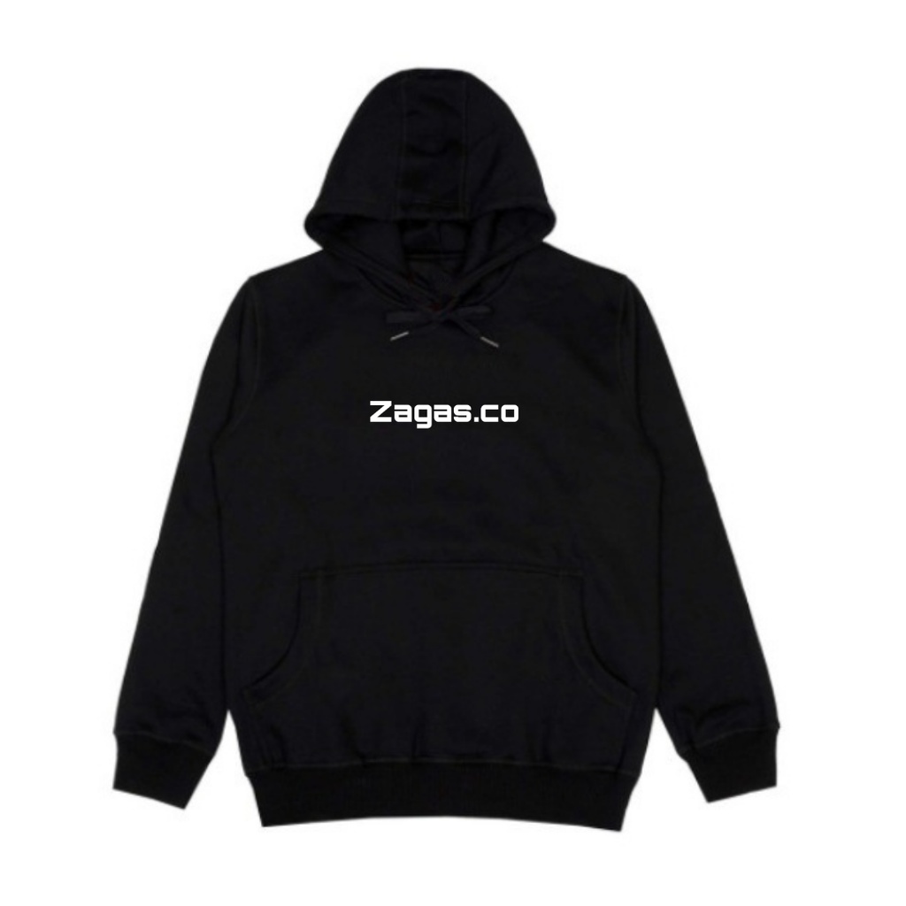 Sweater Hoodie Pria Wanita Polos Keren Warna Hitam Putih Zagas.Co