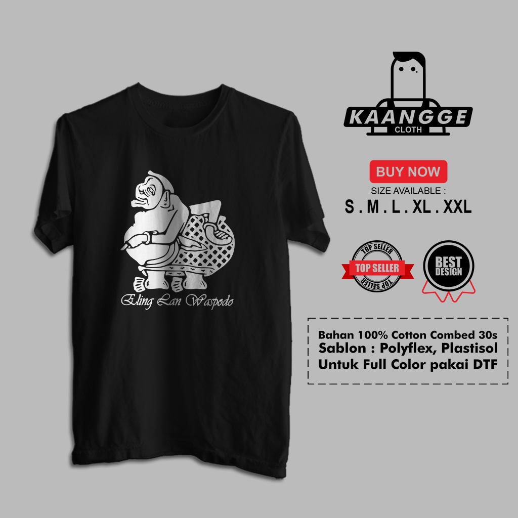 Kaos Wayang Semar Sablon Plastisol Baju Distro