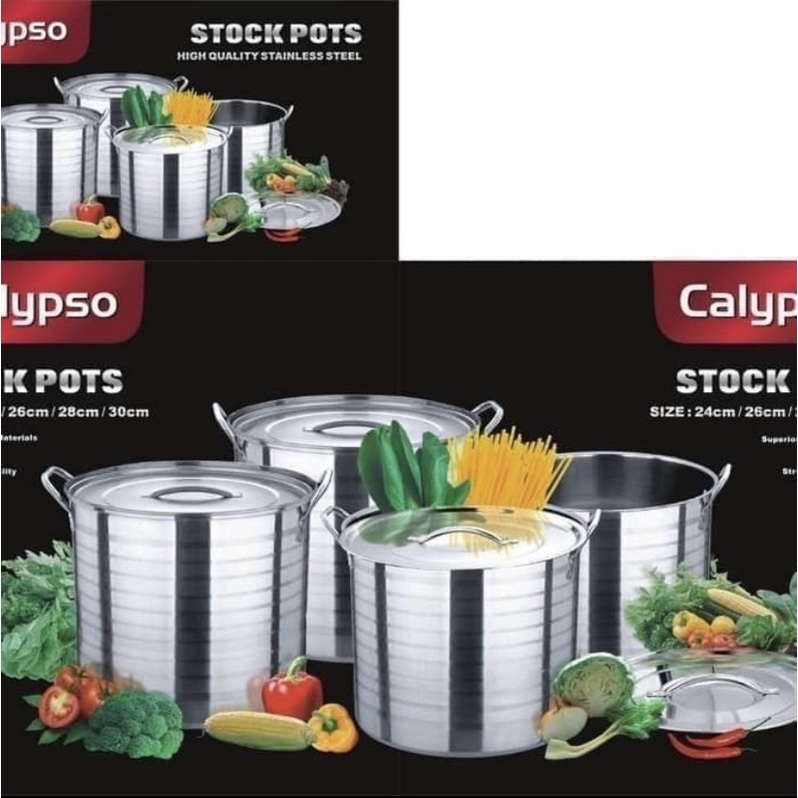 panci set calypso stainless isi 4 / panci kukus steamer calypso / stockpot calypso TEBAL / dandang s