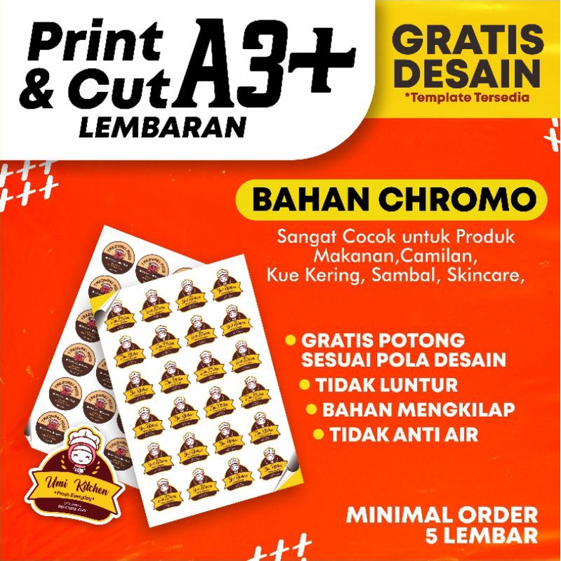 

Stiker Lembaran A3+ Print Cut Gratis Desain Minimal 5 Lembar