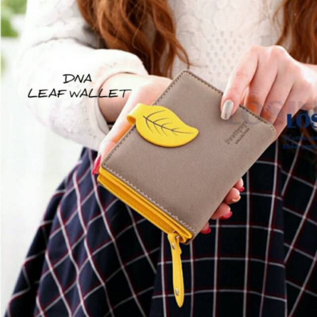 (BEST SELLER) DOMPET DAUN MURAH Import Termurah Unisex Cowok Cewek Pria Wanita Wallet Kartu Atm