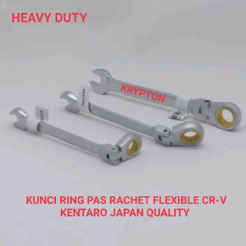 KUNCI RING PAS 8MM RACHET FLEXIBLE CR-V HEAVY DUTY KENTARO JAPAN QUALITY