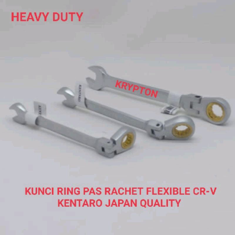 KUNCI RING PAS 12MM RACHET FLEXIBLE CR-V HEAVY DUTY KENTARO JAPAN