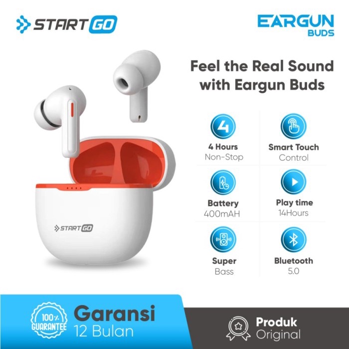 ADVAN STARTGO EarGun Buds TWS Bluetooth Wireless Eraphone Garansi Resmi