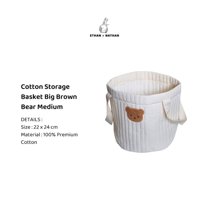 Ethan + Nathan Cotton Storage Basket Ethan Nathan korean bear tulip cherry dino cotton bag